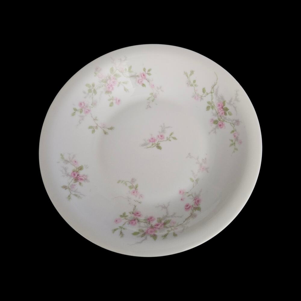 Theodore Haviland Limoges France Pink Floral Porcelain Soup Bowls Set of 4